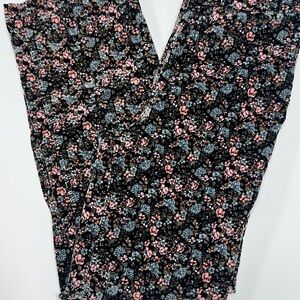 La Vie Rebecca Taylor Floral Velvet Feel Straight Leg Jeans Sz 27 Stretch Ankle